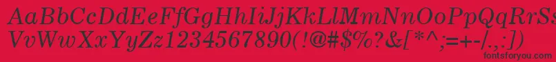 CoronaLtItalic Font – Black Fonts on Red Background
