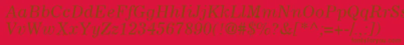 CoronaLtItalic Font – Brown Fonts on Red Background