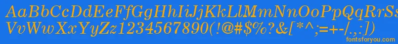 CoronaLtItalic Font – Orange Fonts on Blue Background