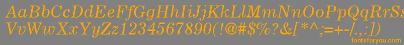 CoronaLtItalic Font – Orange Fonts on Gray Background