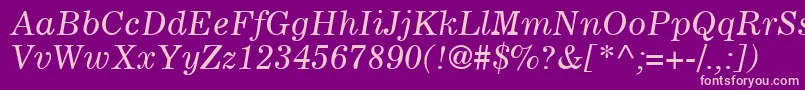 CoronaLtItalic Font – Pink Fonts on Purple Background