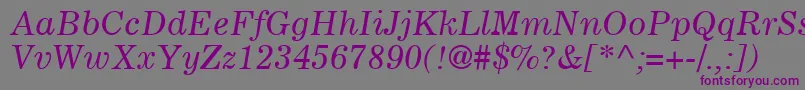 CoronaLtItalic Font – Purple Fonts on Gray Background