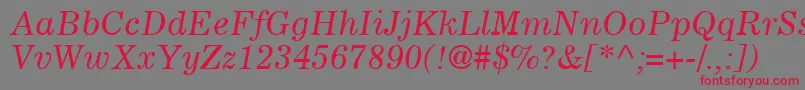 CoronaLtItalic Font – Red Fonts on Gray Background