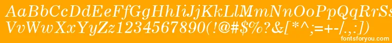 フォントCoronaLtItalic – オレンジの背景に白い文字