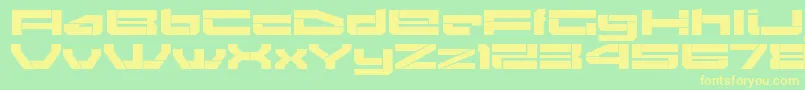 フォントGendoukiRegular – 黄色の文字が緑の背景にあります