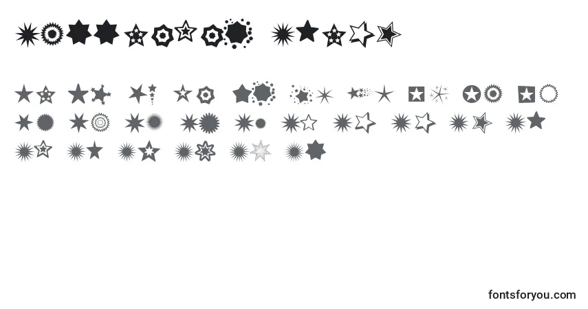 Шрифт Pizzadude Stars – алфавит, цифры, специальные символы