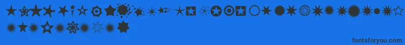 Pizzadude Stars Font – Black Fonts on Blue Background