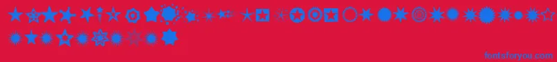 Pizzadude Stars Font – Blue Fonts on Red Background