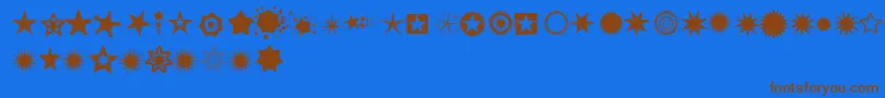 Pizzadude Stars Font – Brown Fonts on Blue Background