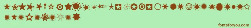 Pizzadude Stars Font – Brown Fonts on Green Background