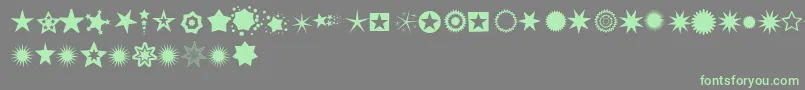 Pizzadude Stars Font – Green Fonts on Gray Background