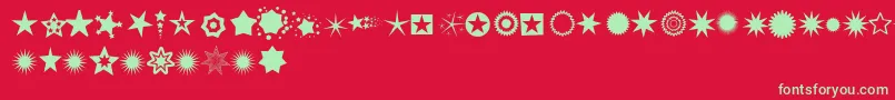 Pizzadude Stars Font – Green Fonts on Red Background