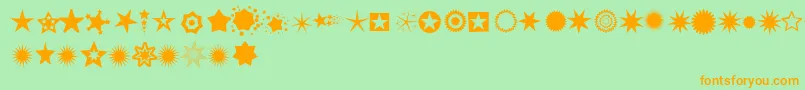 Pizzadude Stars Font – Orange Fonts on Green Background