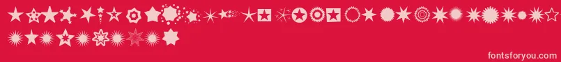 Pizzadude Stars Font – Pink Fonts on Red Background