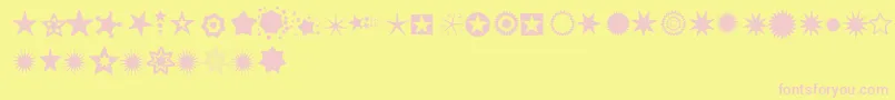 Pizzadude Stars Font – Pink Fonts on Yellow Background