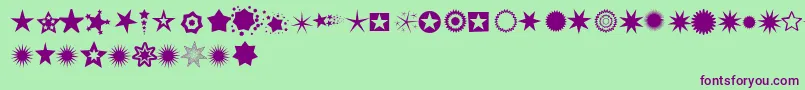 Pizzadude Stars Font – Purple Fonts on Green Background