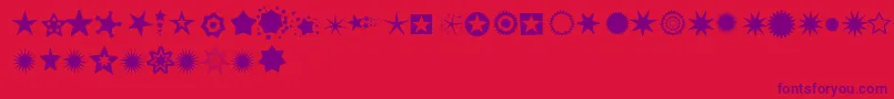 Pizzadude Stars-Schriftart – Violette Schriften auf rotem Hintergrund