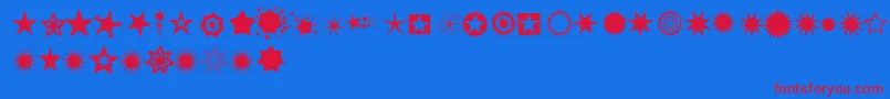 Pizzadude Stars Font – Red Fonts on Blue Background