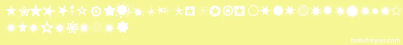 フォントPizzadude Stars – 黄色い背景に白い文字