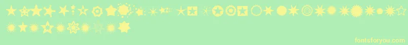 Pizzadude Stars Font – Yellow Fonts on Green Background