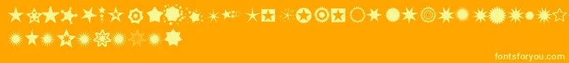Pizzadude Stars Font – Yellow Fonts on Orange Background