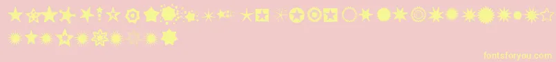 Pizzadude Stars Font – Yellow Fonts on Pink Background