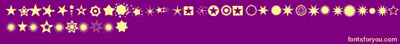 Pizzadude Stars Font – Yellow Fonts on Purple Background