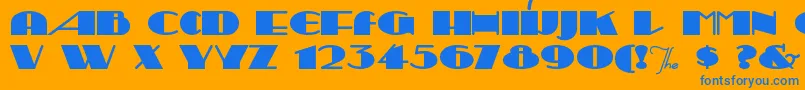 Sesquipe-fontti – siniset fontit oranssilla taustalla