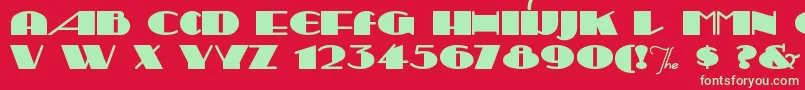 Sesquipe Font – Green Fonts on Red Background