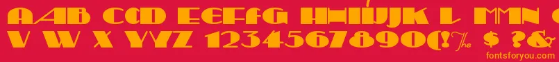 Sesquipe Font – Orange Fonts on Red Background