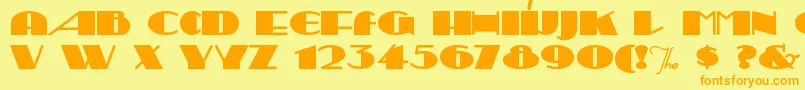 Sesquipe Font – Orange Fonts on Yellow Background