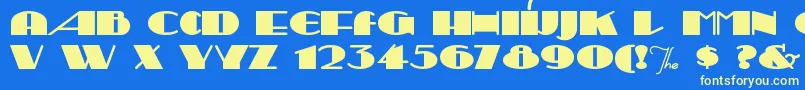 フォントSesquipe – 黄色の文字、青い背景