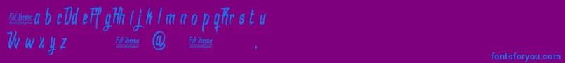 DhfDexgraffitiReturn-Schriftart – Blaue Schriften auf violettem Hintergrund