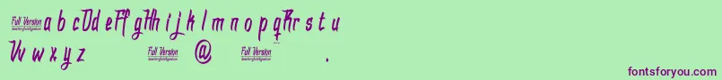 DhfDexgraffitiReturn Font – Purple Fonts on Green Background