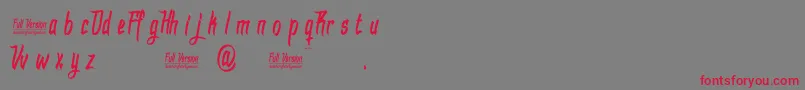 DhfDexgraffitiReturn Font – Red Fonts on Gray Background
