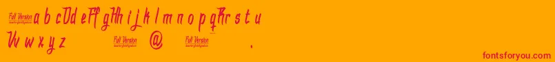 DhfDexgraffitiReturn Font – Red Fonts on Orange Background