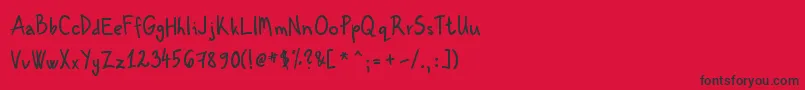 KenzouHand01-Schriftart – Schwarze Schriften auf rotem Hintergrund