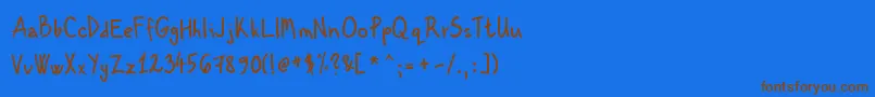 KenzouHand01 Font – Brown Fonts on Blue Background
