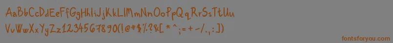 KenzouHand01 Font – Brown Fonts on Gray Background