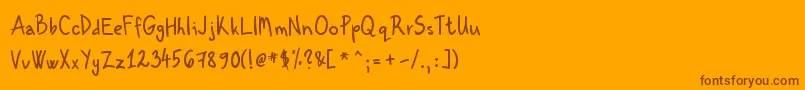 KenzouHand01 Font – Brown Fonts on Orange Background