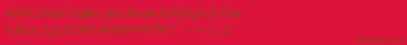 KenzouHand01 Font – Brown Fonts on Red Background