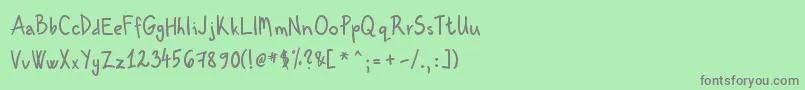 KenzouHand01 Font – Gray Fonts on Green Background