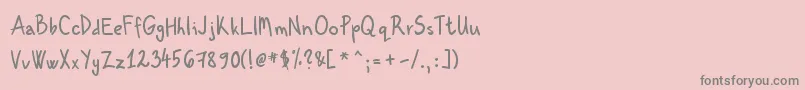 KenzouHand01 Font – Gray Fonts on Pink Background