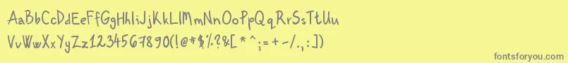 KenzouHand01 Font – Gray Fonts on Yellow Background