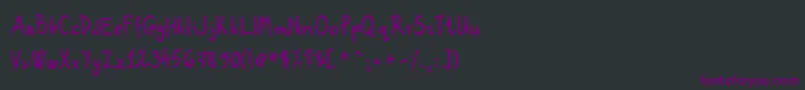 Czcionka KenzouHand01 – fioletowe czcionki na czarnym tle