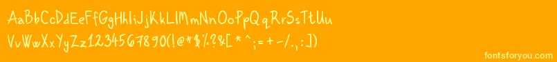 KenzouHand01 Font – Yellow Fonts on Orange Background