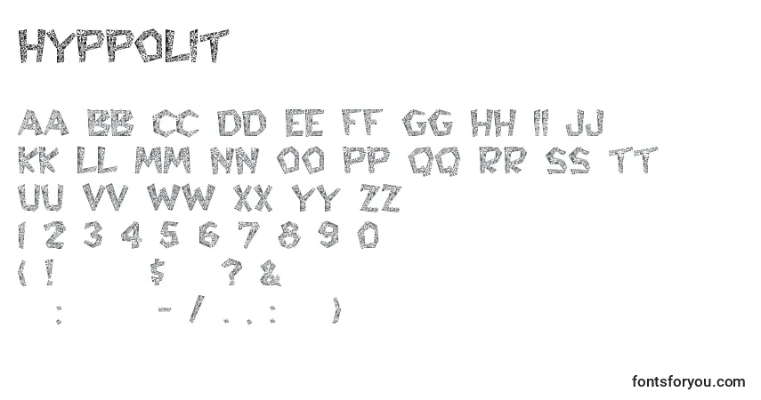 Schriftart Hyppolit – Alphabet, Zahlen, spezielle Symbole