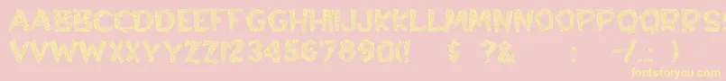 Hyppolit-Schriftart – Gelbe Schriften auf rosa Hintergrund