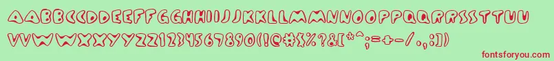 ZincBoomerang Font – Red Fonts on Green Background