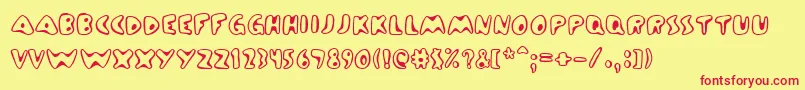 ZincBoomerang Font – Red Fonts on Yellow Background